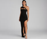 Mayven One Shoulder Cutout Slit Formal Dress